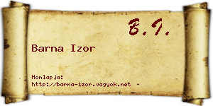 Barna Izor névjegykártya